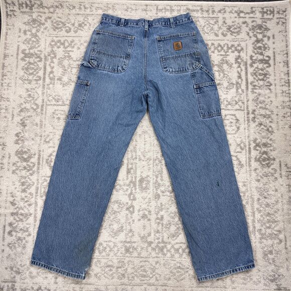 Carhartt B13 Jeans Loose Fit Workwear Carpenters Medium Wash Jeans Size 34x32 - Picture 3 of 6